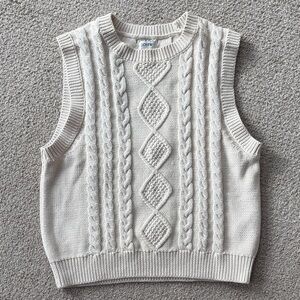 J. Crew Women's Ivory Cable Knit Sweater Vest